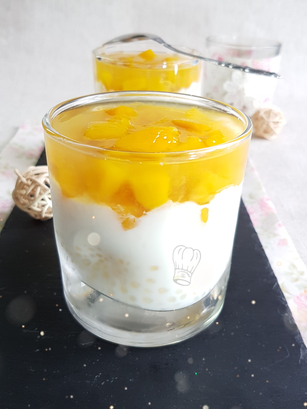 Verrines de perles du Japon et gelée d'orange au zeste de citron