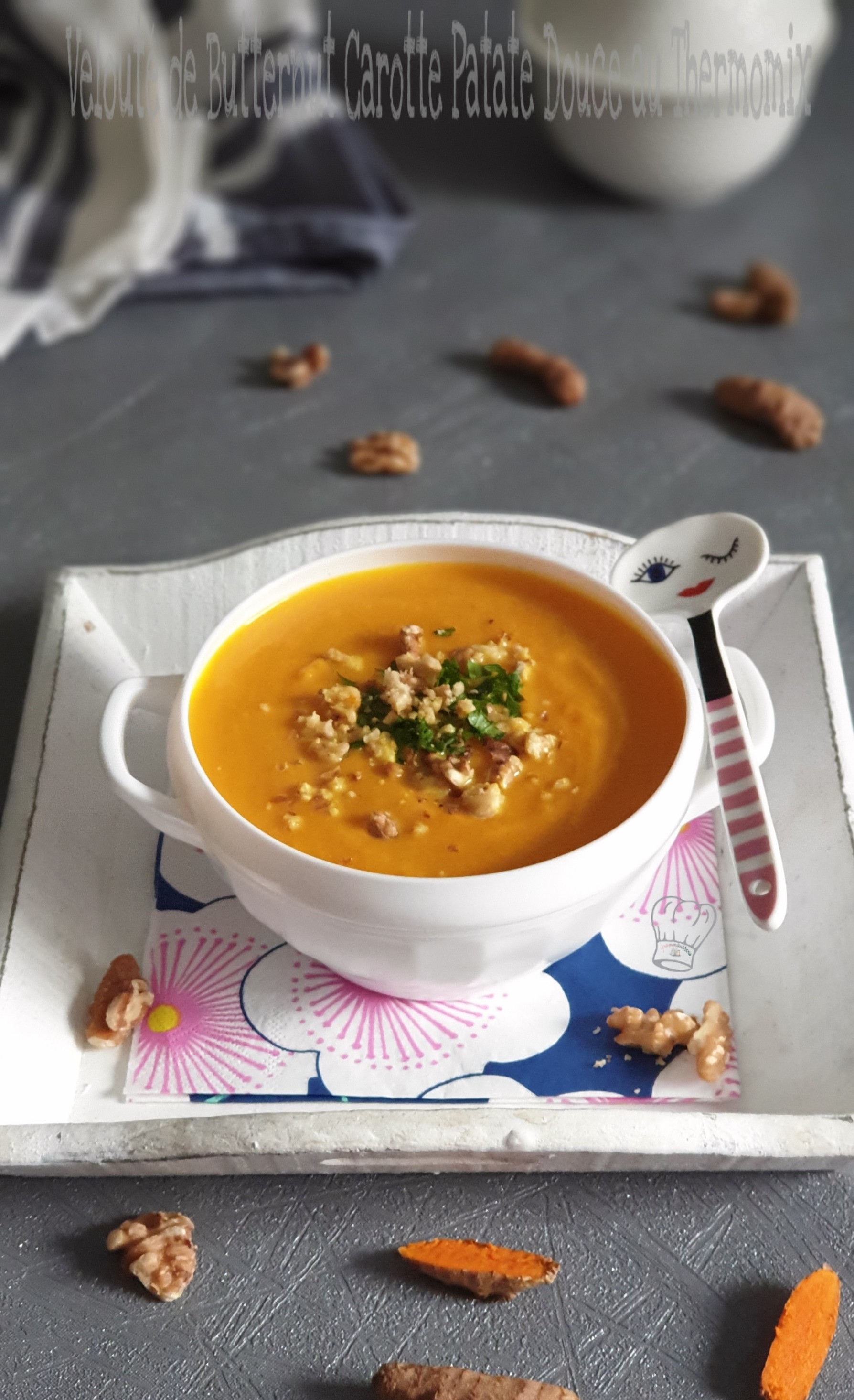 Velouté de Butternut Carotte Patate Douce au Thermomix | Gourmandise Assia