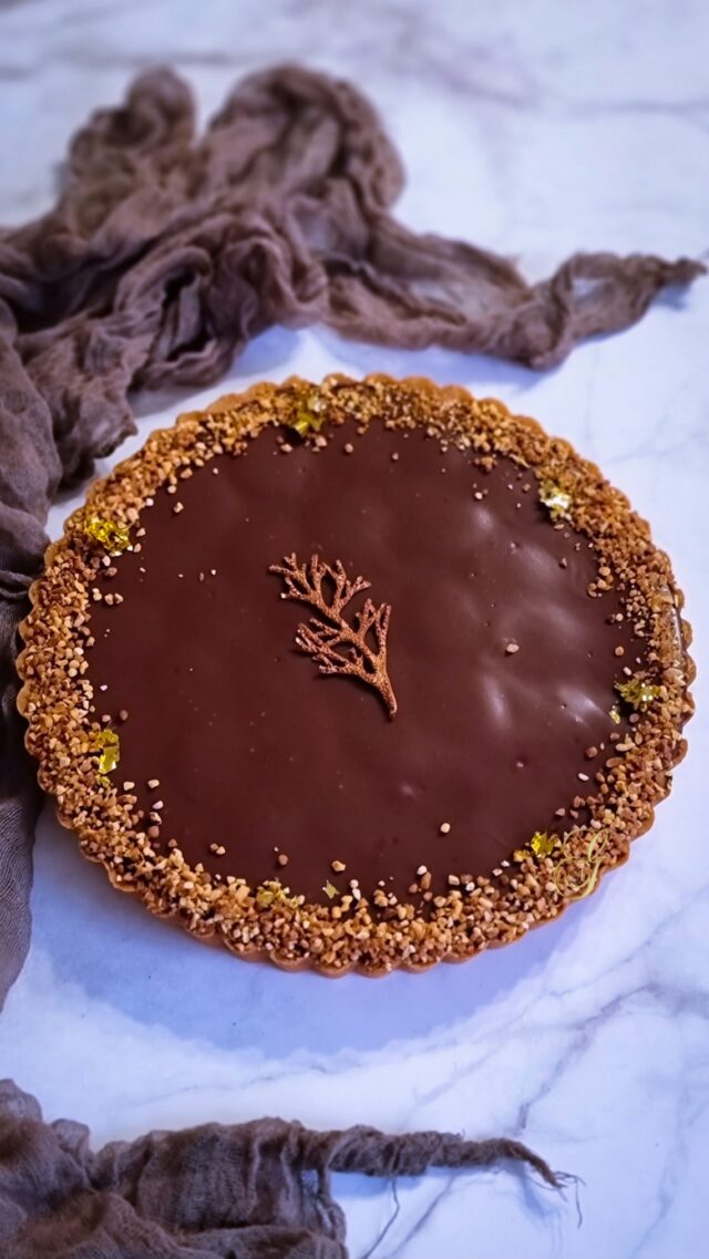 Tarte au Chocolat Caramel Banane et Coco