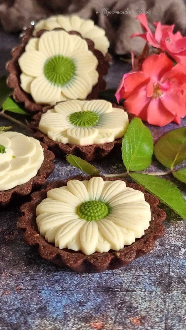 Tartelettes Fleurs Chocolat Framboises 