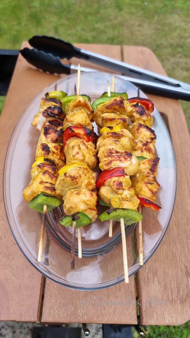 Brochettes de Poulet aux 3 Poivrons