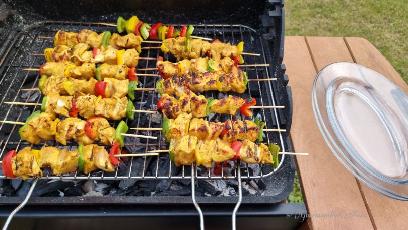 Brochettes de Poulet aux 3 Poivrons