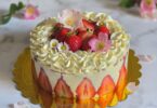 Fraisier à la Crème Diplomate et Biscuit Joconde