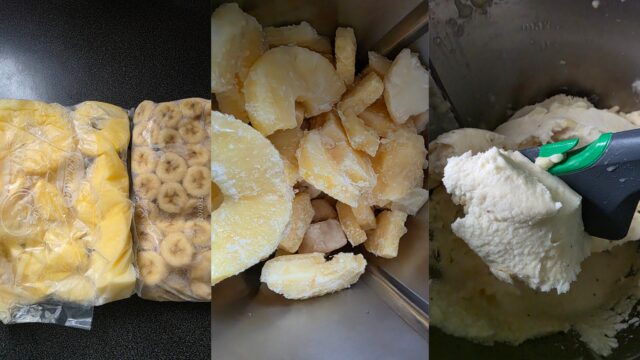 Glace Ananas et Banane à la Vanille