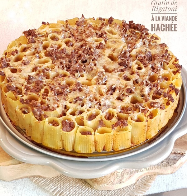 Gratin de Rigatoni à la Viande Hachée