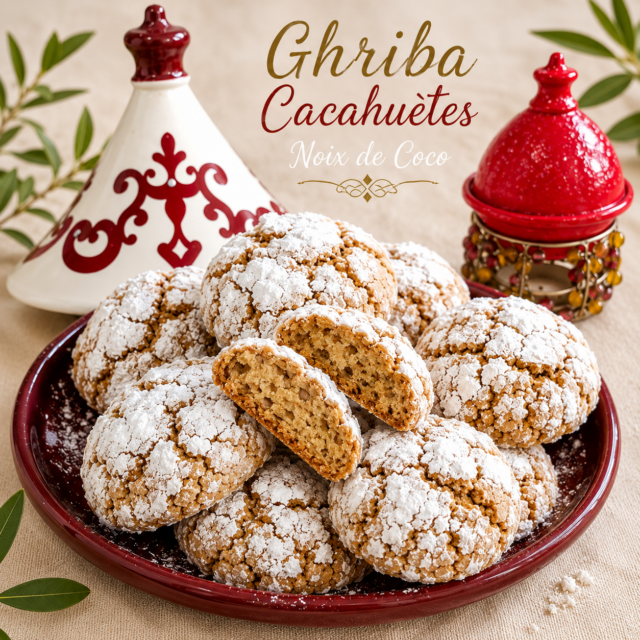 Ghribas aux Cacahuètes et Noix de Coco
