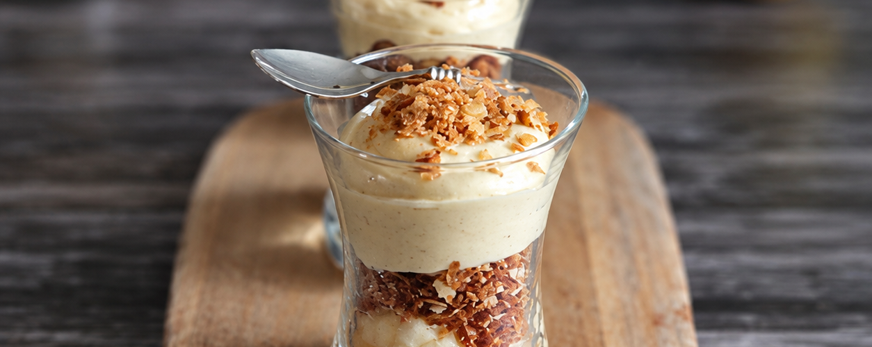 Verrines à la Crème Praliné et Poire